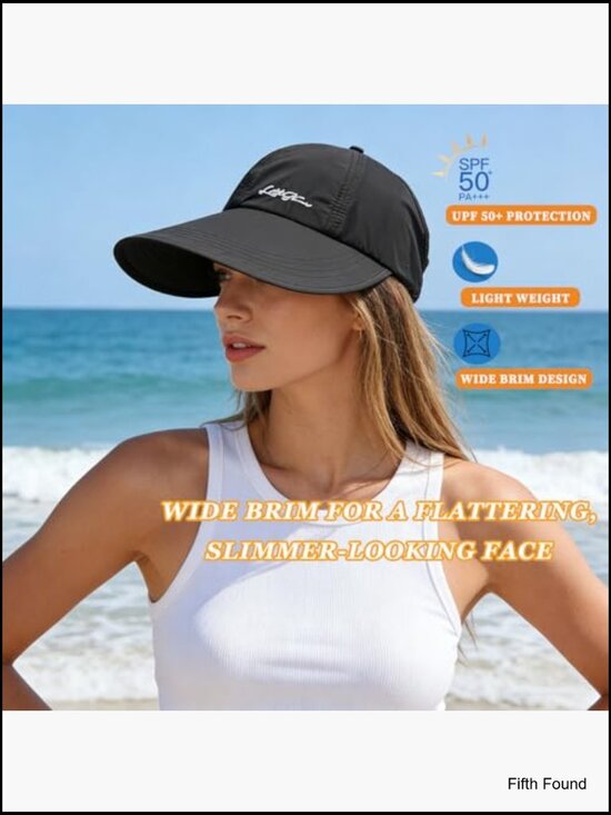UPF 50+ Sun Protection Baseball Hat, Adjustable Wide Brim Visor, 2-Pack main image 5